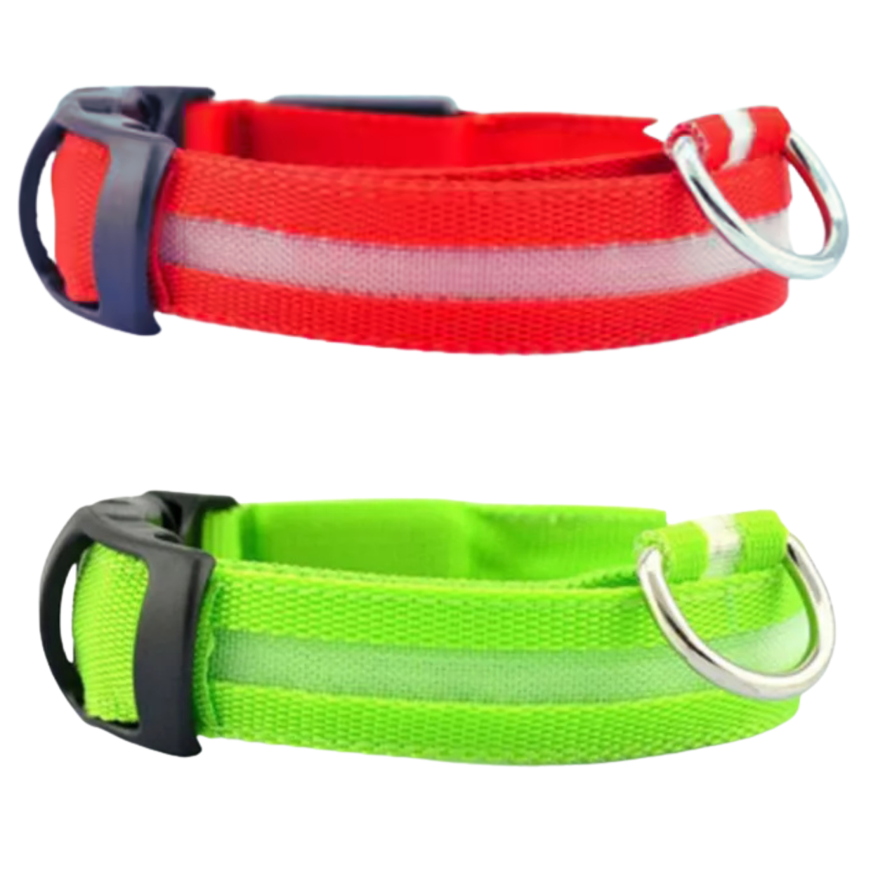 Set of 2 Night Visibility USB-Charged Collar for Pets
