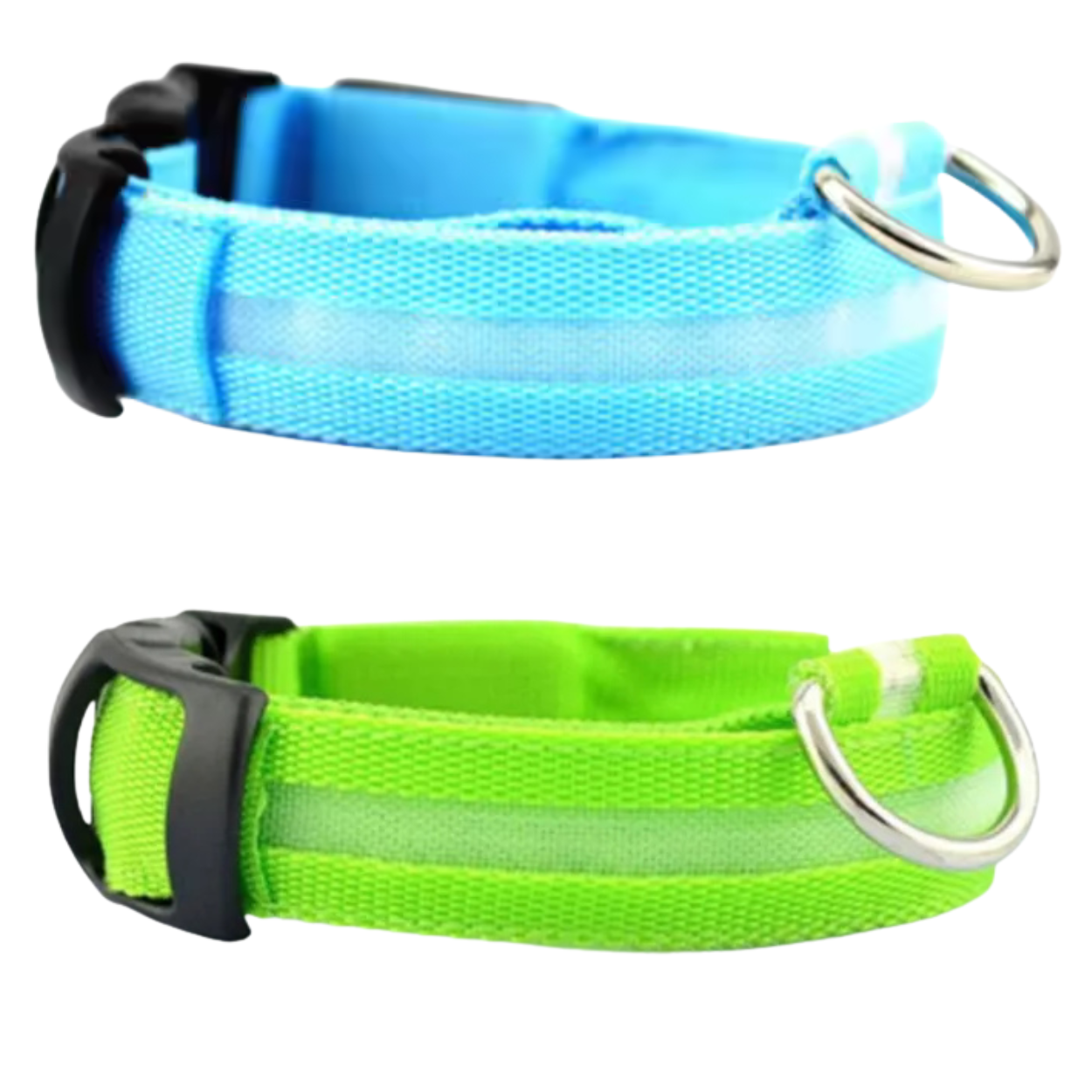Set of 2 Night Visibility USB-Charged Collar for Pets