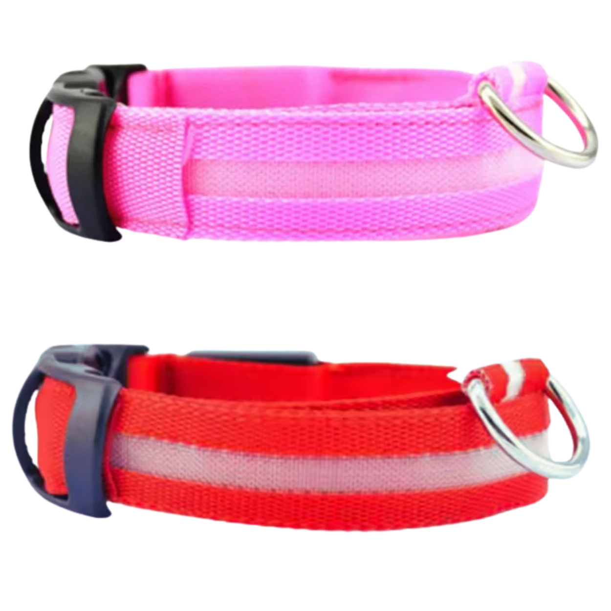Set of 2 Night Visibility USB-Charged Collar for Pets