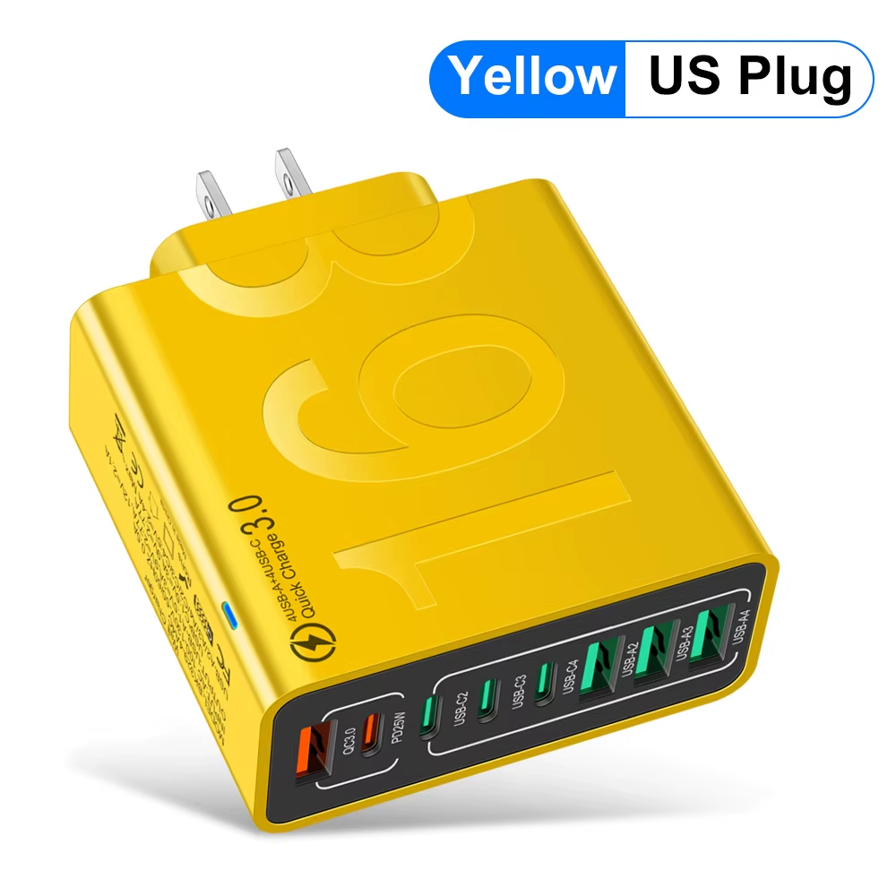 150W 8-Port USB Fast Charger — Multi-Port Fast Charger for iPhone, Samsung, Universal Compatibility Portable USB Fast Charger Adapter for Home, Office, Travel