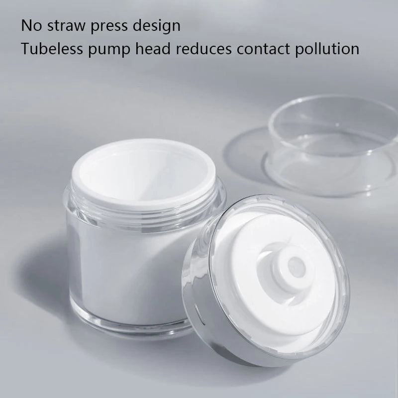 Airless Pump Jar – Vacuum Press Bottle for Moisturizer, Lotion & Serum Dispensing