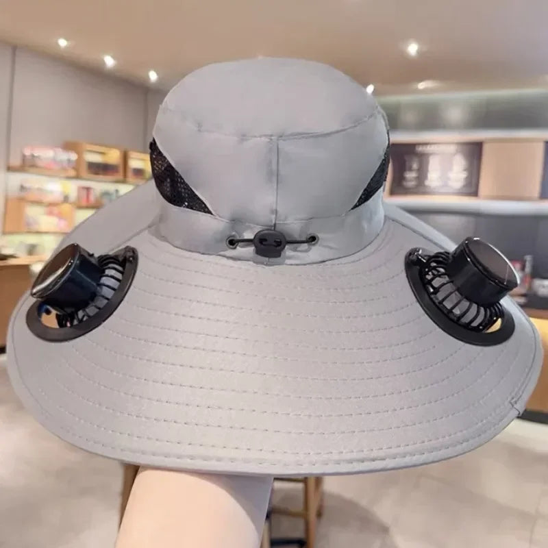 Solar - USB Fan Cooling Bucket Hat