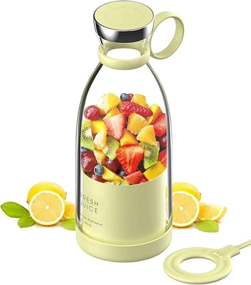 Fresh Juice On-the-Go: 350ml Portable Blender Bottle – Rechargeable & Wireless for Juice Anywhere