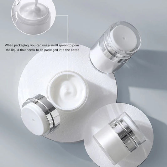 15/30/50ml Airless Pump Jar – Vacuum Press Bottle for Moisturizer, Lotion & Serum Dispensing