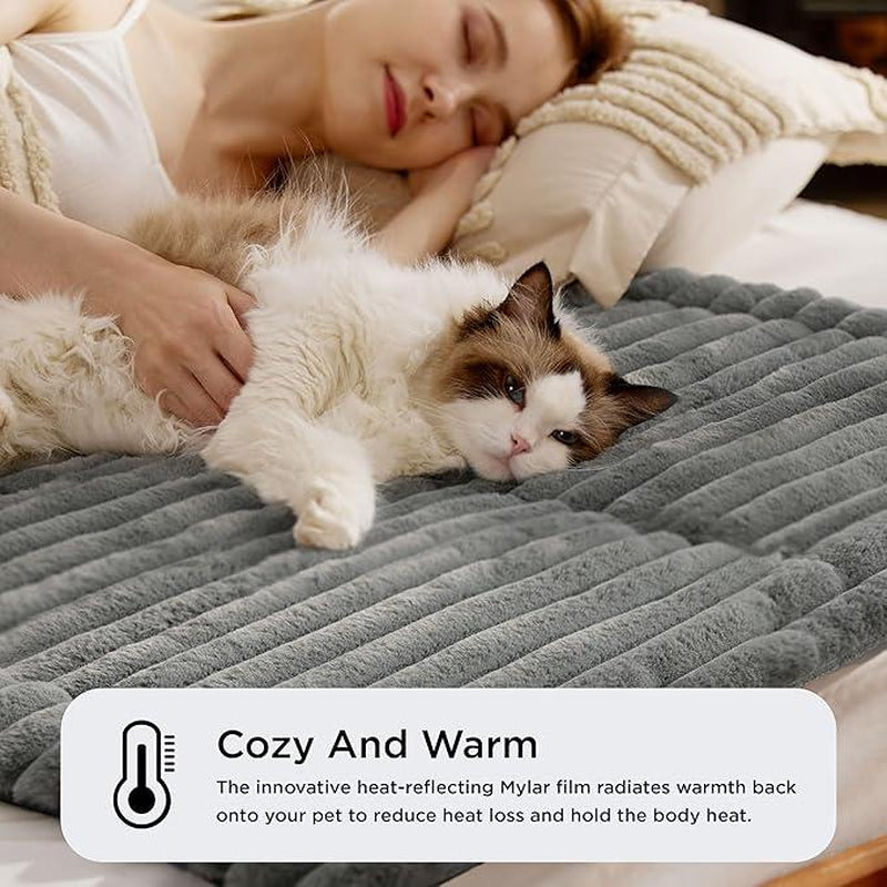 Bedsure Self-Warming Pet Bed – Thermal Mat for Crates & Floors, Non-Slip & Washable
