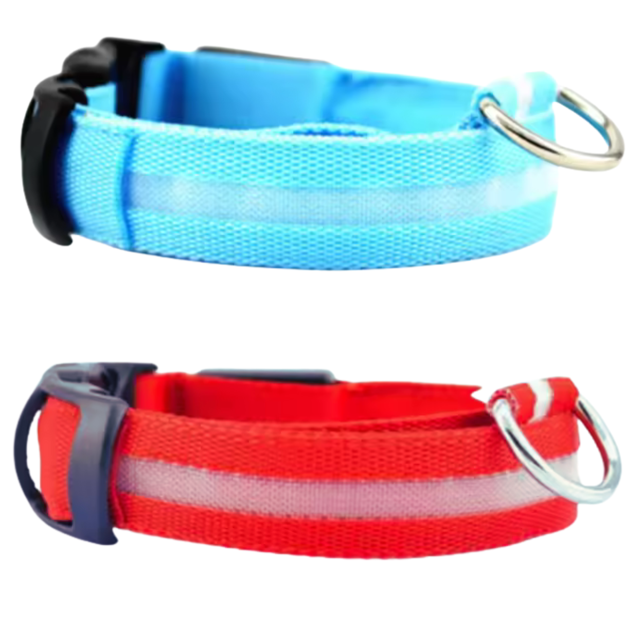 Set of 2 Night Visibility USB-Charged Collar for Pets
