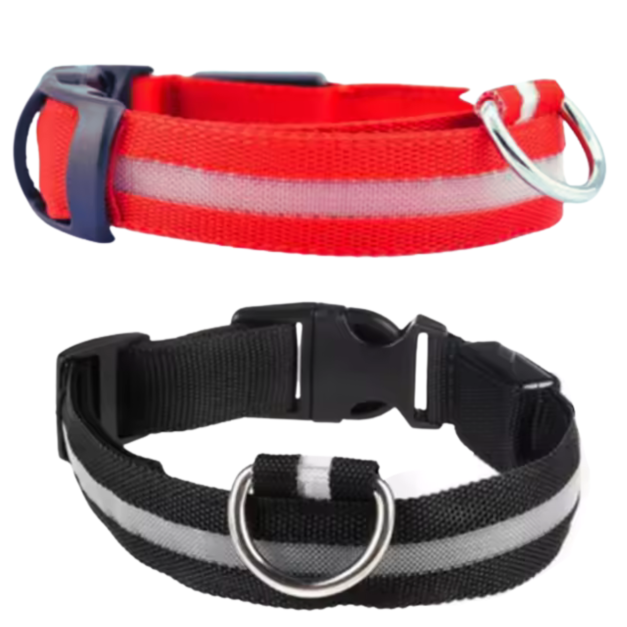 Set of 2 Night Visibility USB-Charged Collar for Pets