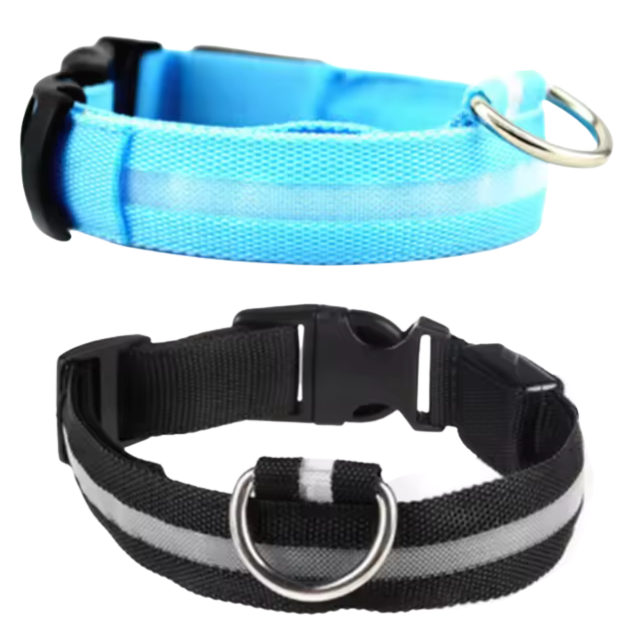 Set of 2 Night Visibility USB-Charged Collar for Pets