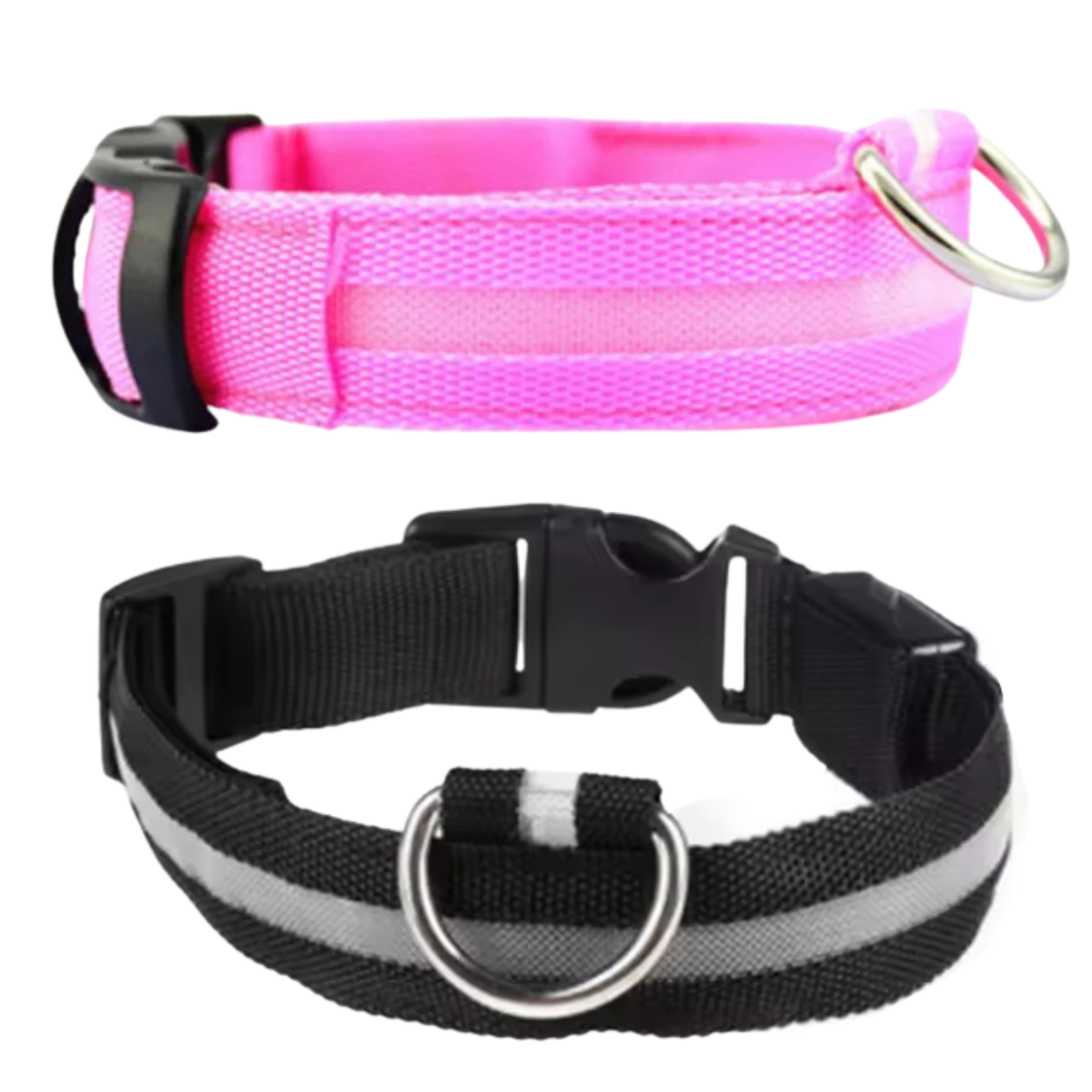 Set of 2 Night Visibility USB-Charged Collar for Pets