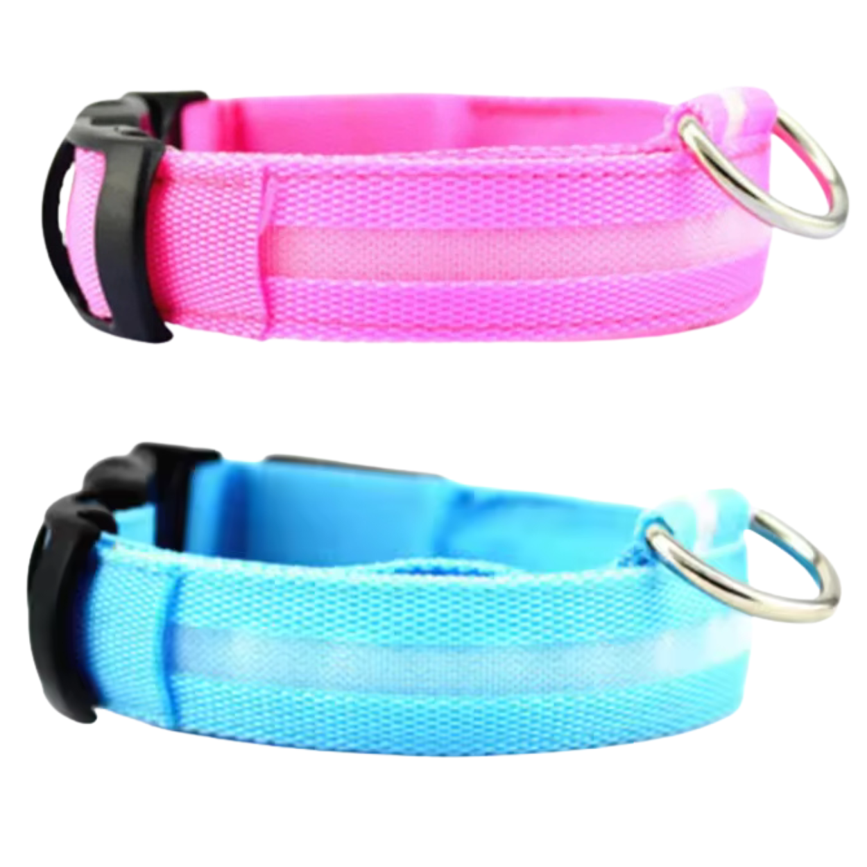 Set of 2 Night Visibility USB-Charged Collar for Pets