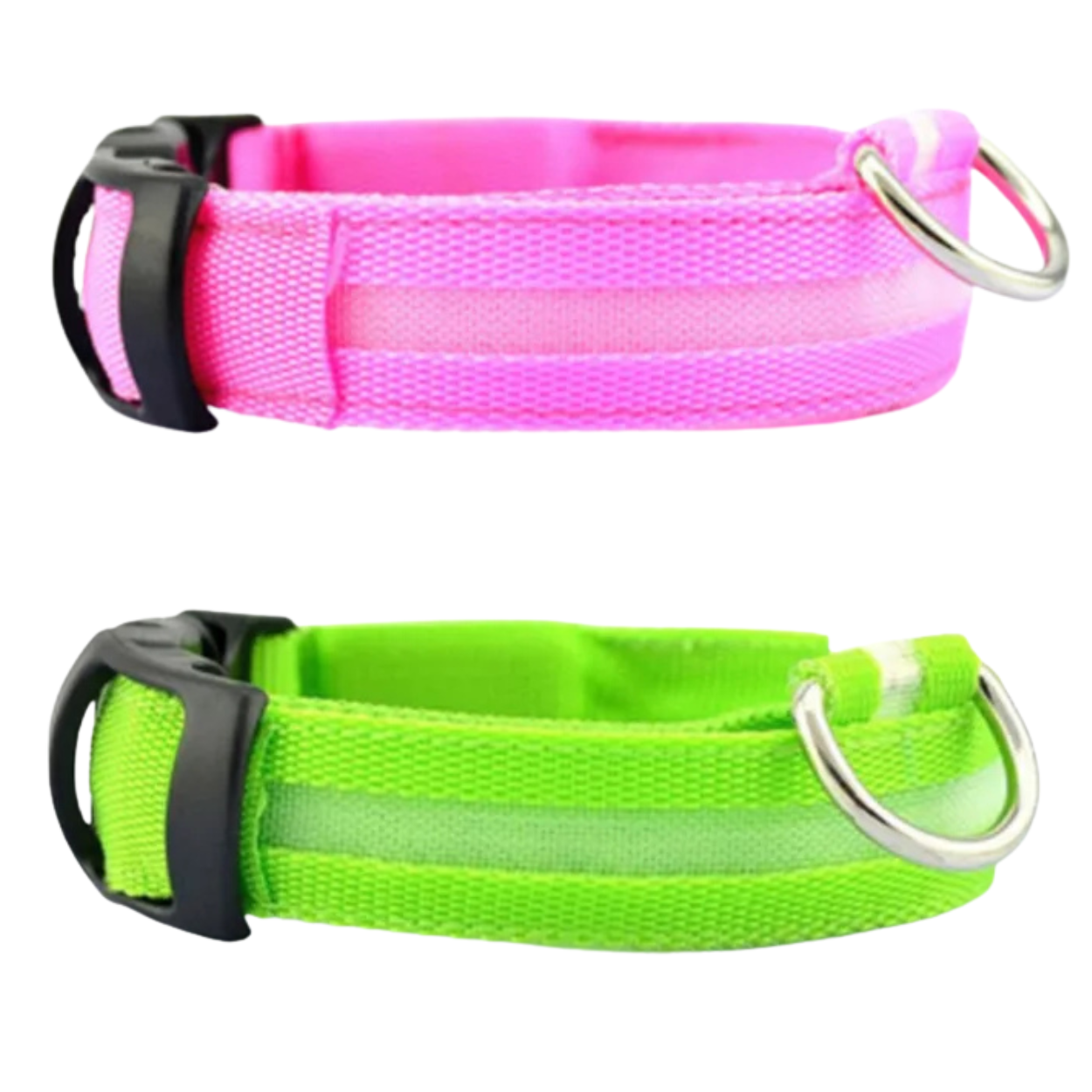 Set of 2 Night Visibility USB-Charged Collar for Pets