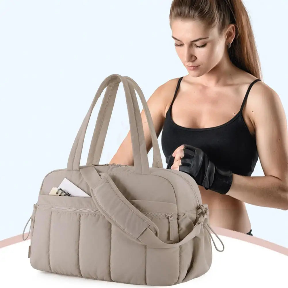 Travel & Gym Handbag – Waterproof PVC Wet/Dry Pocket + 5 Exterior Compartments for Organized On-the-Go Storage