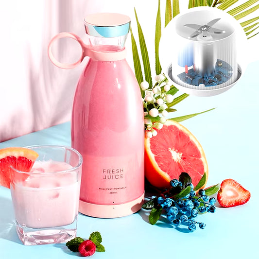 Fresh Juice On-the-Go: 350ml Portable Blender Bottle – Rechargeable & Wireless for Juice Anywhere