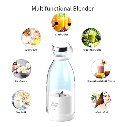 Fresh Juice On-the-Go: 350ml Portable Blender Bottle – Rechargeable & Wireless for Juice Anywhere