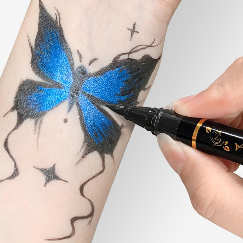 10-Color Temporary Tattoo Markers Set -  Halloween Makeup & Cosmetics
