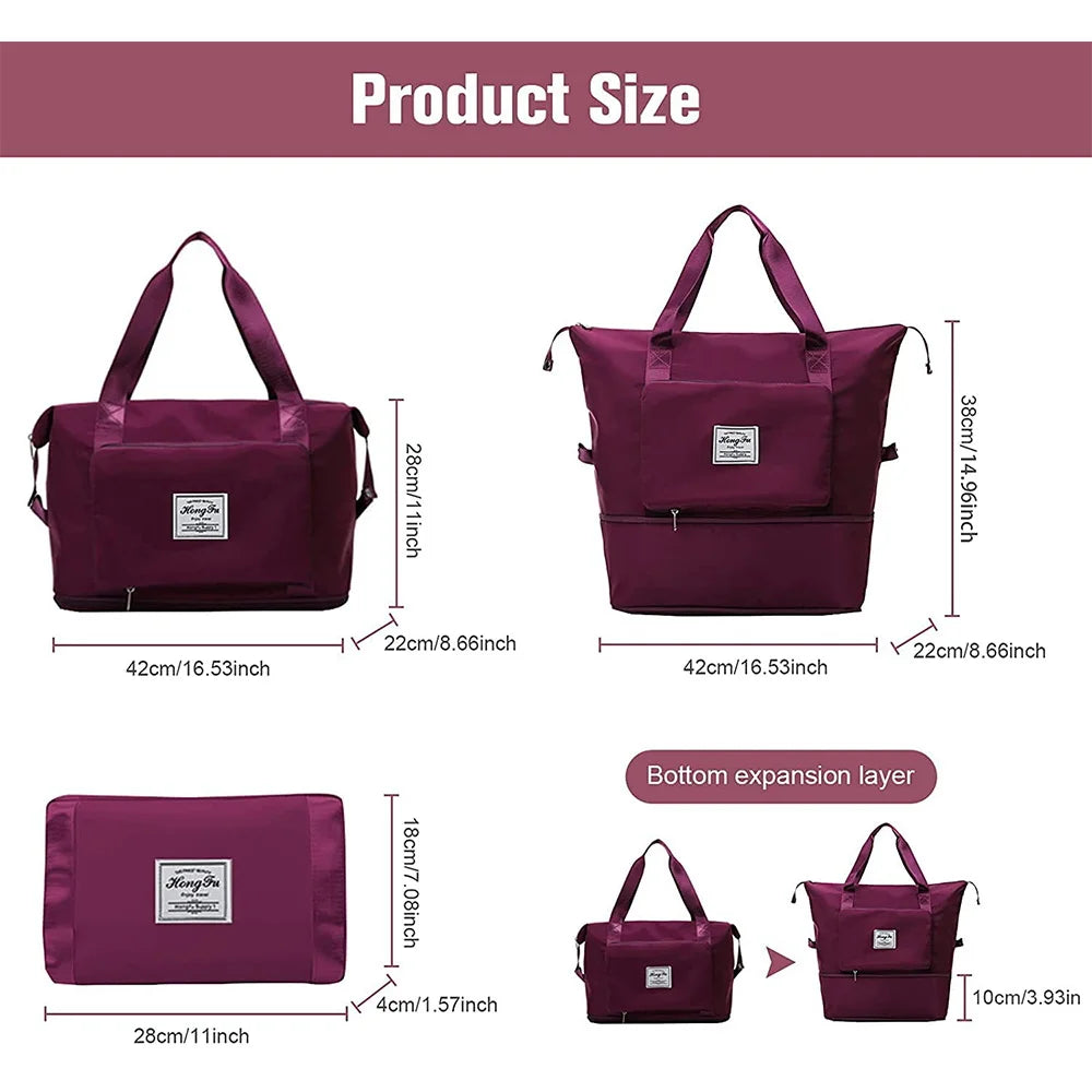 Waterproof Folding Travel Bag – Large Capacity Tote for Gym, Yoga & Travel