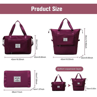 Waterproof Folding Travel Bag – Large Capacity Tote for Gym, Yoga & Travel