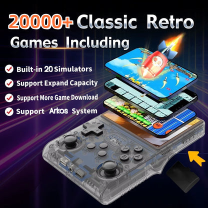 R36S Retro Handheld Game Console – 20,000 Classic Games, 3.5" Screen, ArkOS 2.0, 64GB/128GB