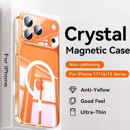 Crystal Clear MagSafe Compatible Case for iPhone 15/16/17 Series – Military-Grade Shockproof, Anti-Yellow, Washable, Non-Slip, Anti-Drop Protection