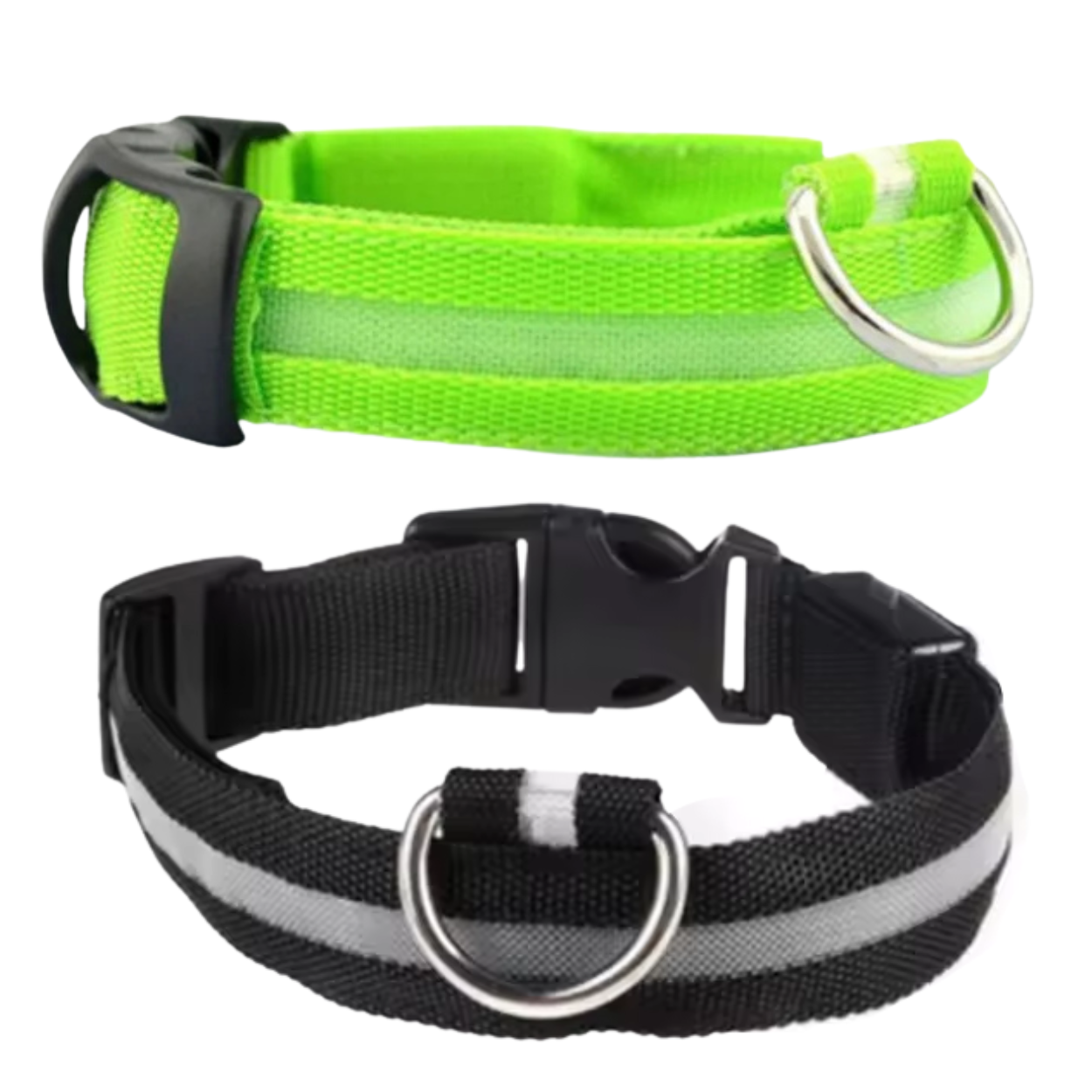 Set of 2 Night Visibility USB-Charged Collar for Pets
