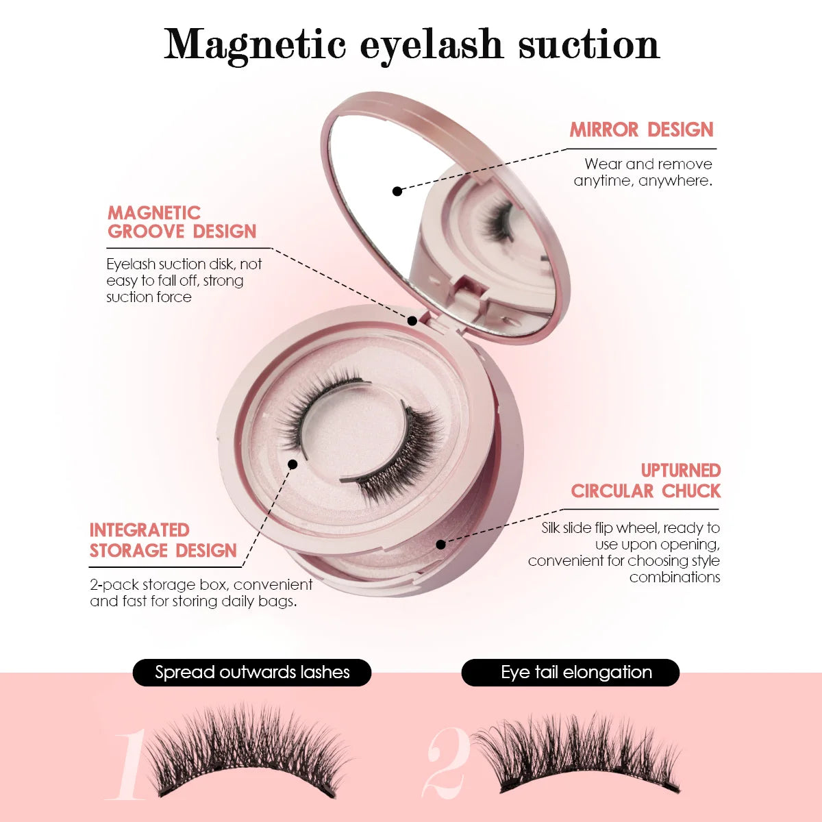 Magnetic Natural Eyelashes with Tweezers Tool