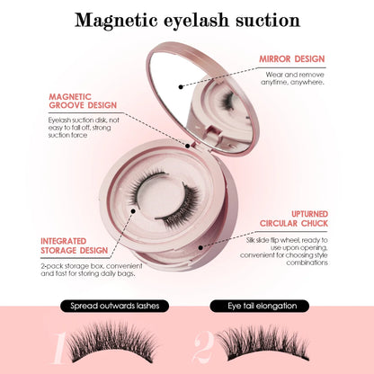 Magnetic Natural Eyelashes with Tweezers Tool
