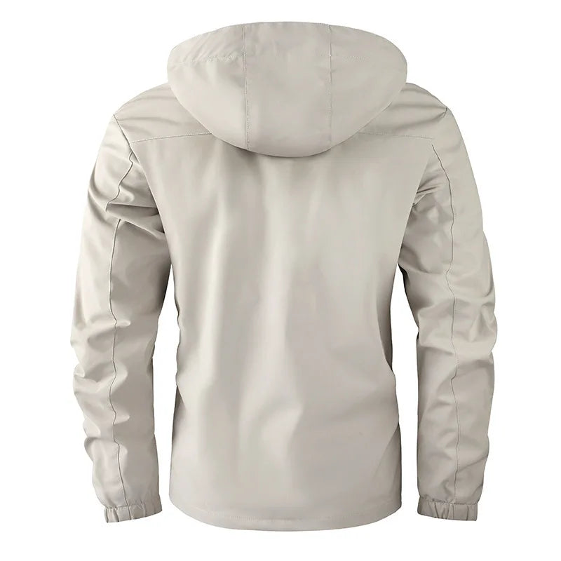 Men Water Resistant Hooded Coat