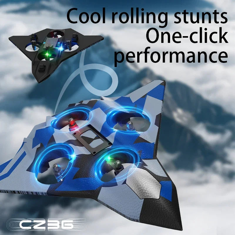 Black Friday Sale!!! BUY 2 GET 1 FREE 360° Indestructible Fighter Jet Toy – LED Lights, One-Key Takeoff, 4-Fan Power, Top Gift for Kids