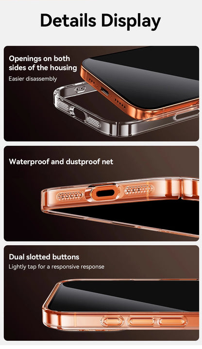 Crystal Clear MagSafe Compatible Case for iPhone 15/16/17 Series – Military-Grade Shockproof, Anti-Yellow, Washable, Non-Slip, Anti-Drop Protection