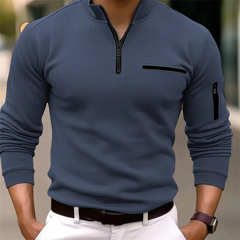 Essential Solid Color Long Sleeve Polo
