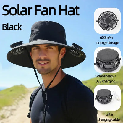 Solar - USB Fan Cooling Bucket Hat