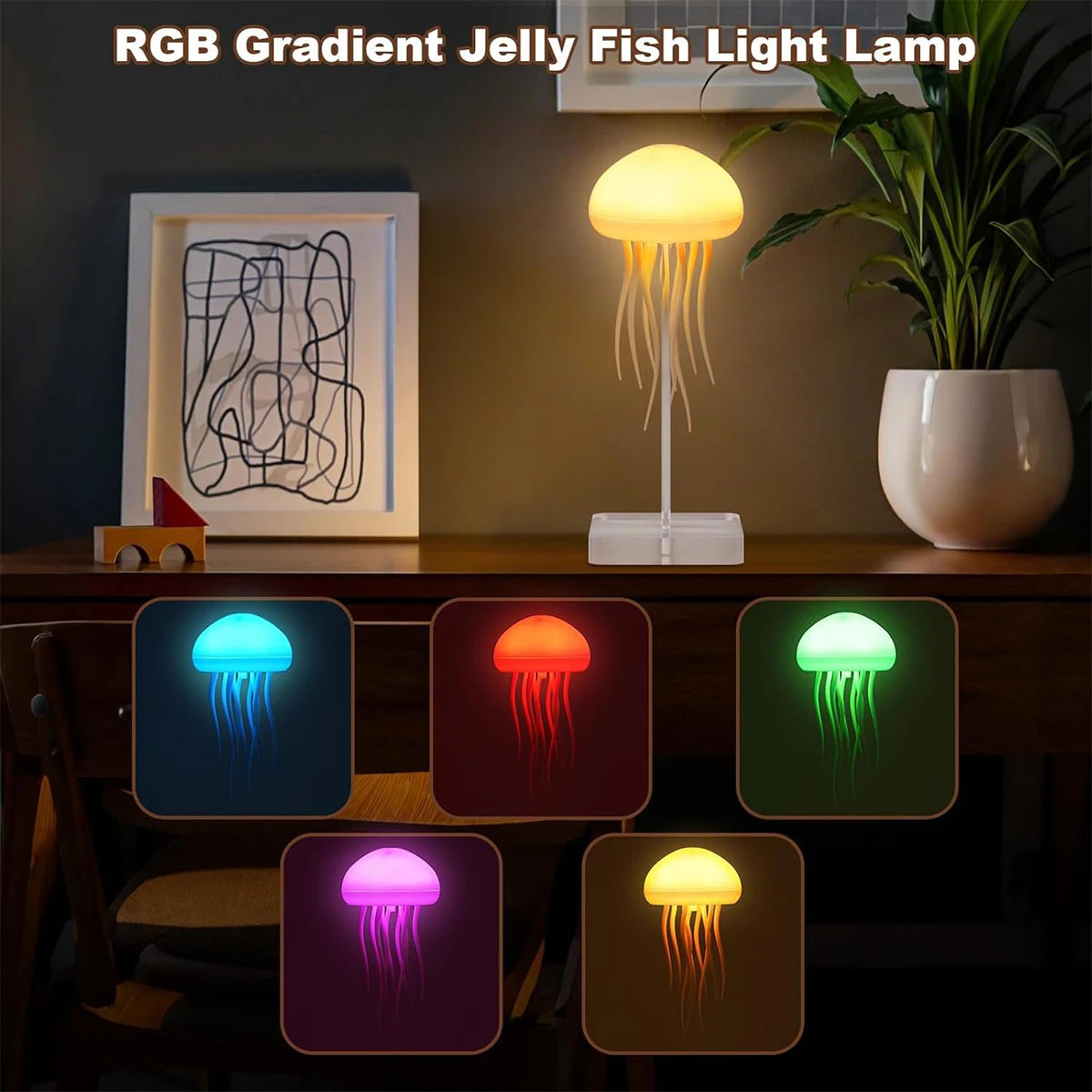 Voice Controlled Jellyfish LED Ambient Lamp