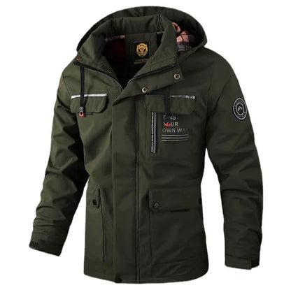 Men Water Resistant Hooded Coat