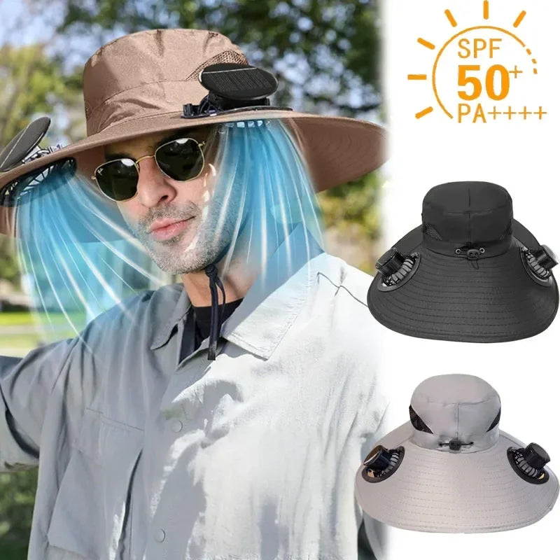 Solar - USB Fan Cooling Bucket Hat