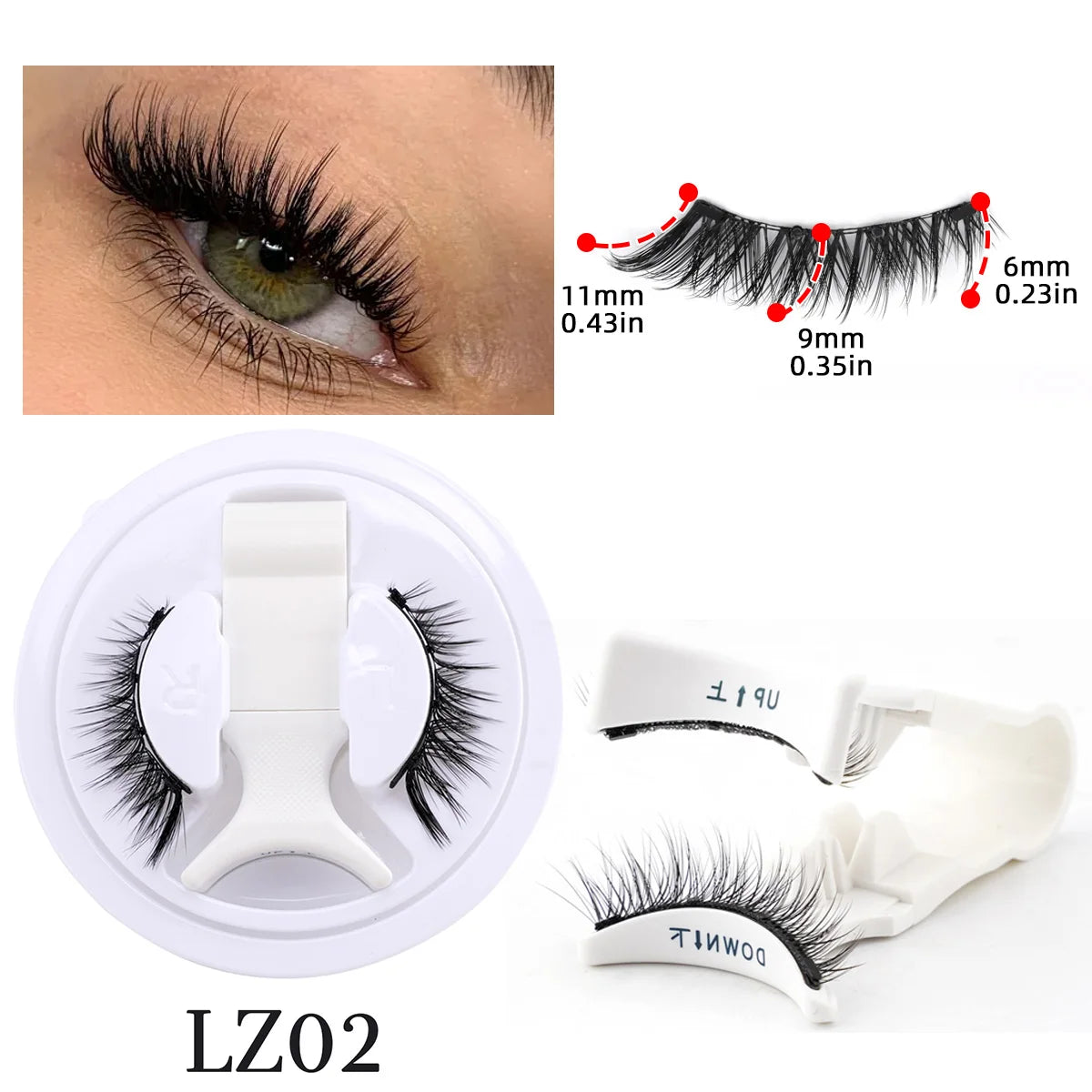 Magnetic Natural Eyelashes with Tweezers Tool