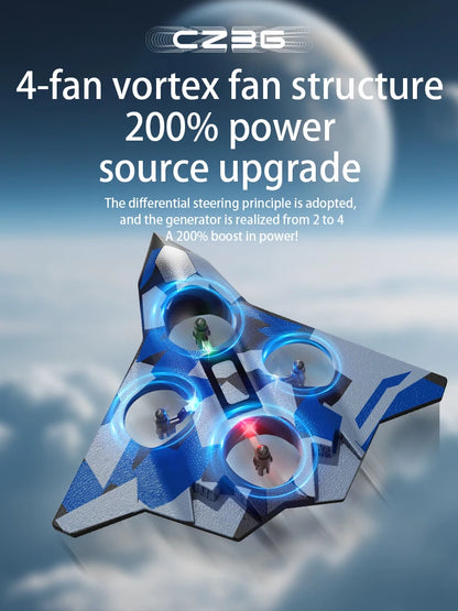 Black Friday Sale!!! BUY 2 GET 1 FREE 360° Indestructible Fighter Jet Toy – LED Lights, One-Key Takeoff, 4-Fan Power, Top Gift for Kids