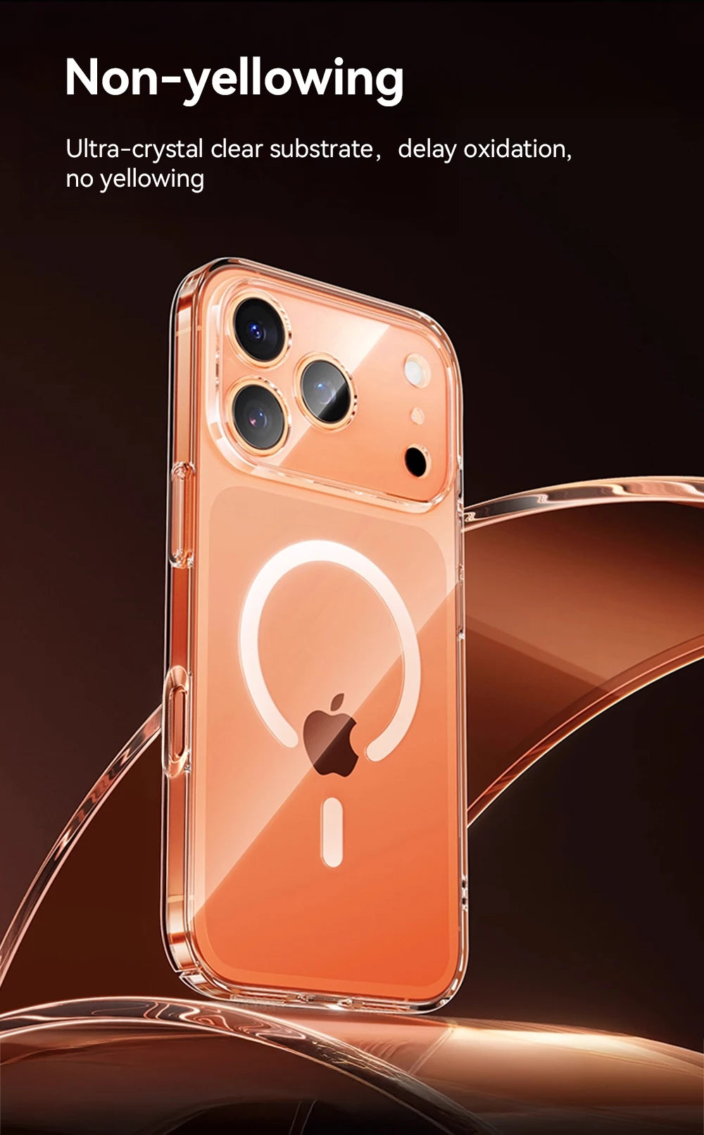 Crystal Clear MagSafe Compatible Case for iPhone 15/16/17 Series – Military-Grade Shockproof, Anti-Yellow, Washable, Non-Slip, Anti-Drop Protection