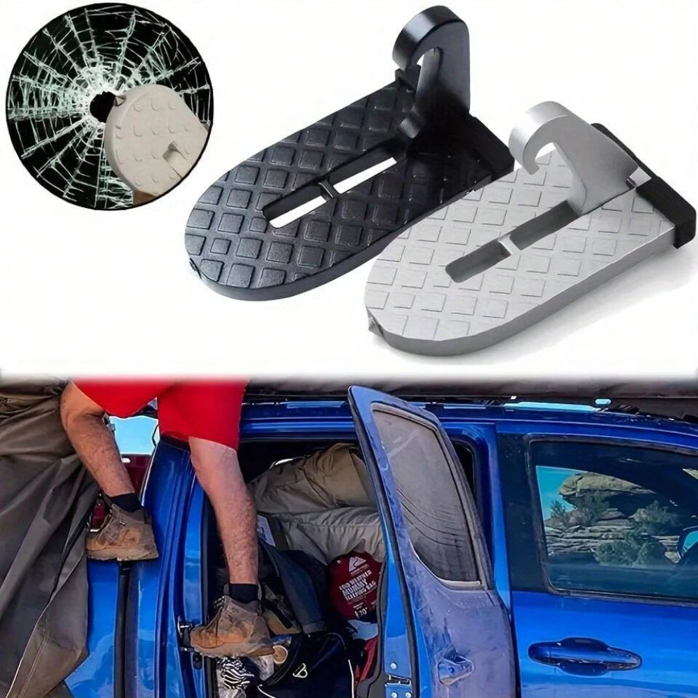 Universal Folding Car Door Step with Safety Hammer – Roof Access for SUVs, Trucks & More