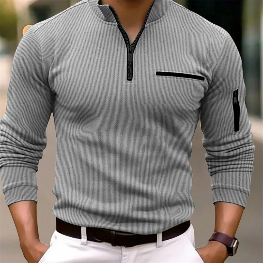 Essential Solid Color Long Sleeve Polo