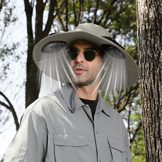 Solar - USB Fan Cooling Bucket Hat