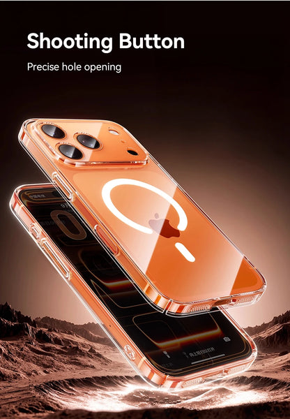 Crystal Clear MagSafe Compatible Case for iPhone 15/16/17 Series – Military-Grade Shockproof, Anti-Yellow, Washable, Non-Slip, Anti-Drop Protection