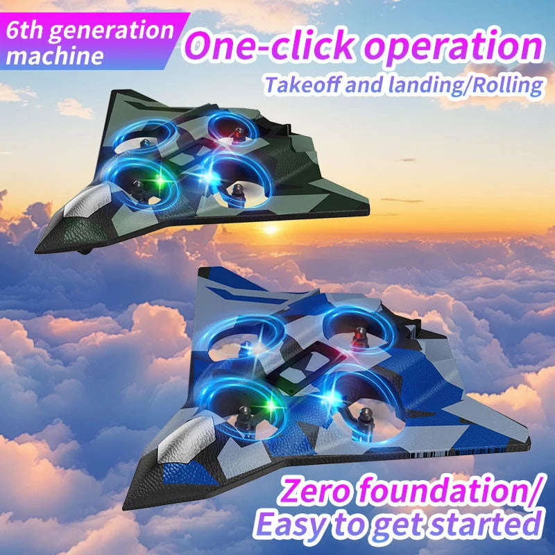 Black Friday Sale!!! BUY 2 GET 1 FREE 360° Indestructible Fighter Jet Toy – LED Lights, One-Key Takeoff, 4-Fan Power, Top Gift for Kids