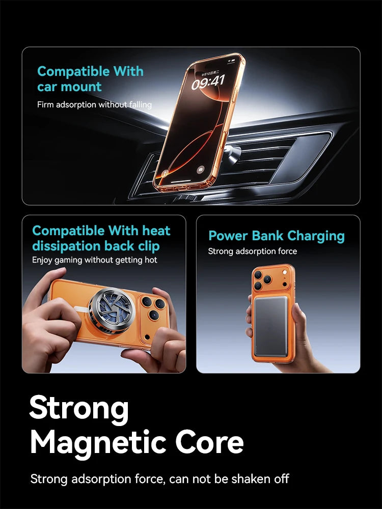 Crystal Clear MagSafe Compatible Case for iPhone 15/16/17 Series – Military-Grade Shockproof, Anti-Yellow, Washable, Non-Slip, Anti-Drop Protection