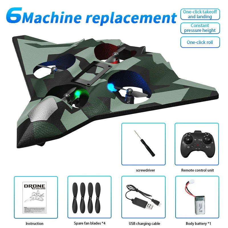 Black Friday Sale!!! BUY 2 GET 1 FREE 360° Indestructible Fighter Jet Toy – LED Lights, One-Key Takeoff, 4-Fan Power, Top Gift for Kids