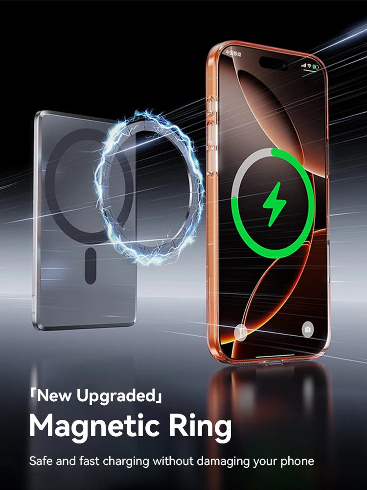 Crystal Clear MagSafe Compatible Case for iPhone 15/16/17 Series – Military-Grade Shockproof, Anti-Yellow, Washable, Non-Slip, Anti-Drop Protection