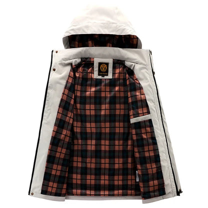 Men Water Resistant Hooded Coat