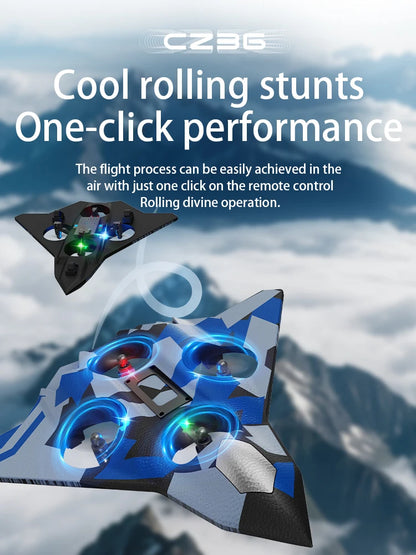 Black Friday Sale!!! BUY 2 GET 1 FREE 360° Indestructible Fighter Jet Toy – LED Lights, One-Key Takeoff, 4-Fan Power, Top Gift for Kids