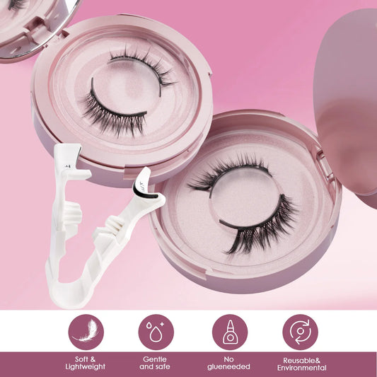 Magnetic Natural Eyelashes with Tweezers Tool