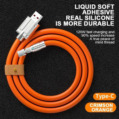 120W 3 in 1 Rotating Elbow Type C Fast Charging Data Cable