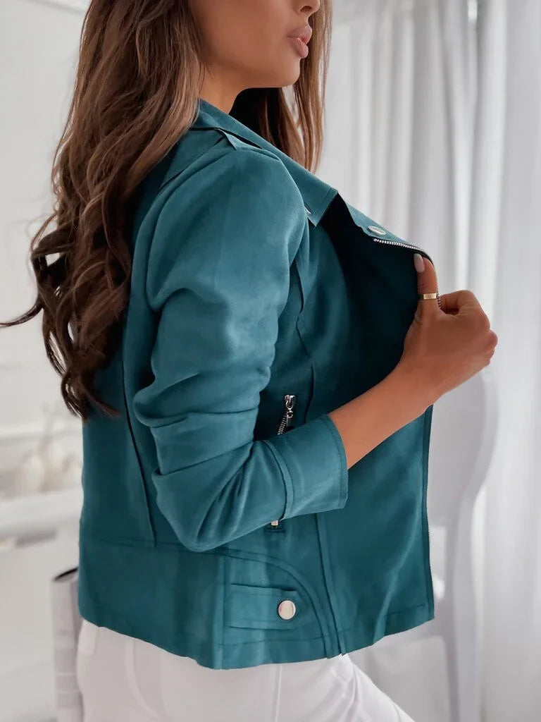 Women Vintage Waterproof Suede Jacket